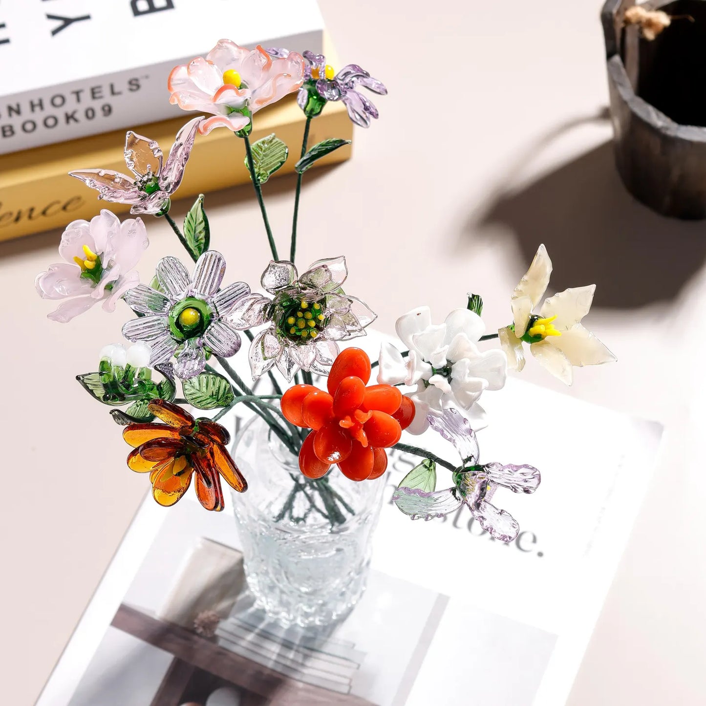 Handmade Glass Birth Month Flower Bouquet, Birthday Gift, Birth Flower Gift, Personalized Gifts, Gift for Her, Gift for Mom