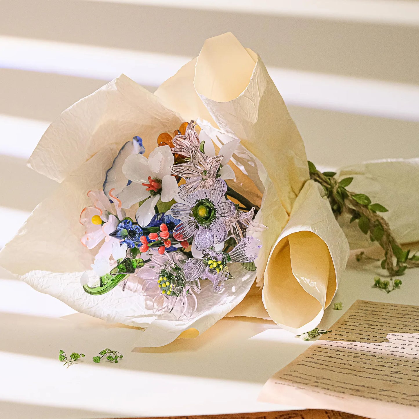 Handmade Glass Birth Month Flower,Birth Flower Bouquet,Wedding Gift ,Gift for Teacher,Personalized Gift for Her,Hand Glass Flower Sculptures