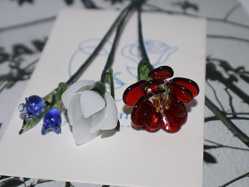 Glass Birth Month Flower,Birth Flower Set