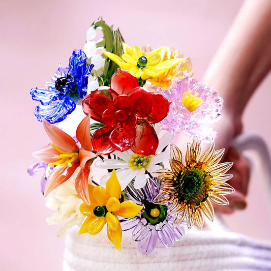 Glass Potted Plants, Glass Flowers, Glass Birth Month Flowers, Glass Birth Flower, Birthflower Gift, Birthday Gift for Her