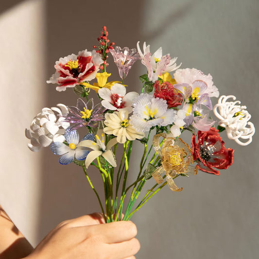 Hand Blown Glass Birth Flower: Fine Art Glass Floral Stem