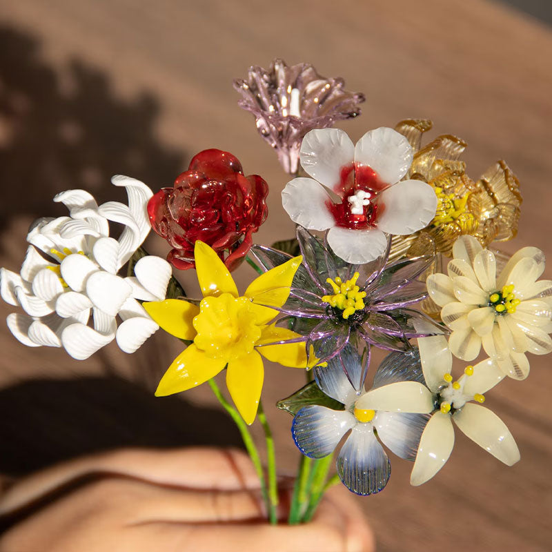 Handmade Glass Birth Flower: Forever Floral Art - Birthday Gift