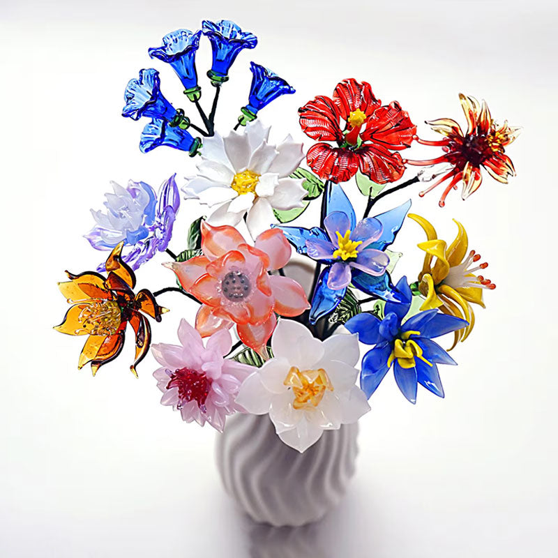 Glass Birth Month Flower, Birth Flowers Bouquet, Anniversary & Birthday Gift, Wedding Gift Birthday Gift for Her, Personalized Gift for Her