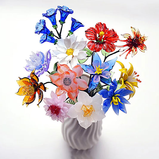 Glass Birth Month Flower, Birth Flowers Bouquet, Anniversary & Birthday Gift, Wedding Gift Birthday Gift for Her, Personalized Gift for Her