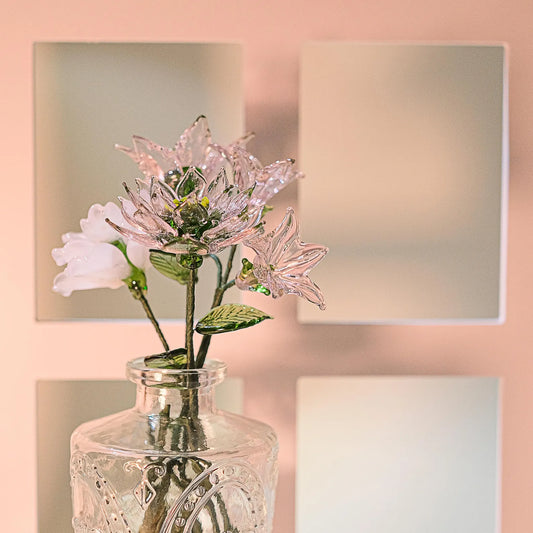 Handmade Glass Birth Month Flowers Bouquet, Glass Birth Flower, Birthflower Gift for Her, Birthday Gift for Mom, Home Decor, Thanksgiving