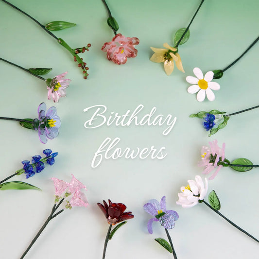 Birth Month Glass Flower Ornament | Unique Christmas Gift | Handmade Floral Art with Symbolic Meaning | Gift for Loved Ones