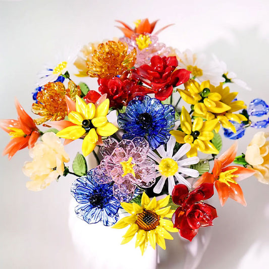 Glass Flowers, Glass Birth Month Flowers, Birth Flower, Birthflower Gift, Birthday Gift for Her