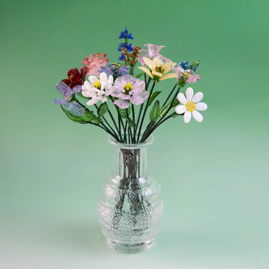 Handmade Glass Birth Month Flower | Birthday Gift for Her | Personalized Glass Floral Decor | 12 Month Birth Flower Collection