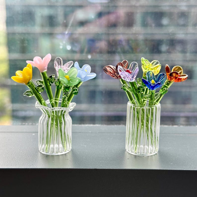 Mini Glass Flower Bouquet