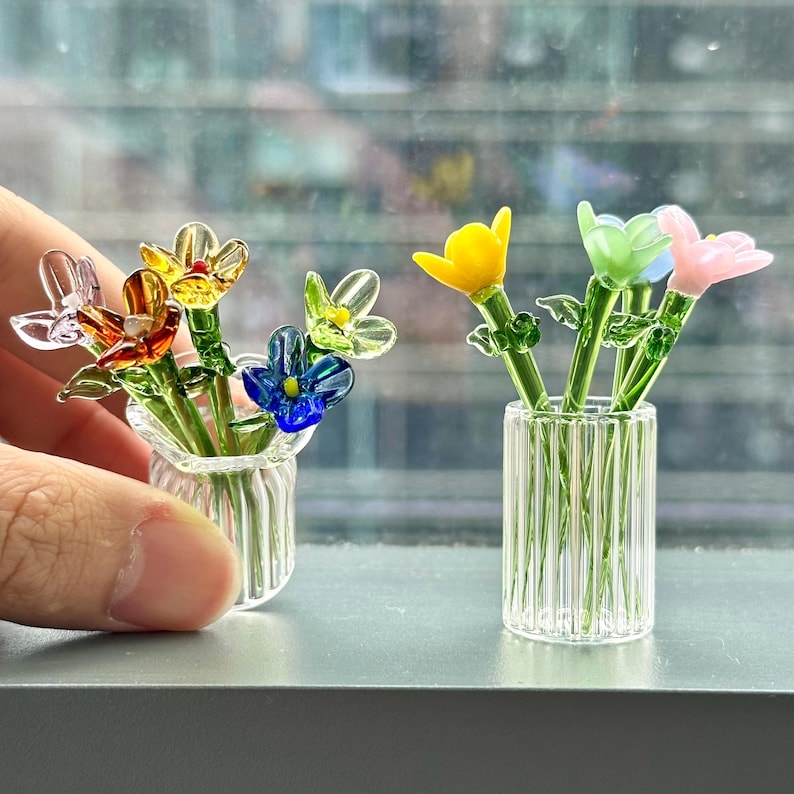 Mini Glass Flower Bouquet