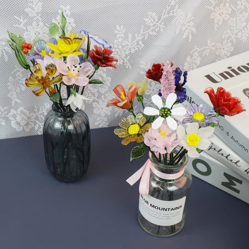 Glass Birth Month Flowers Birth Flower Bouquet