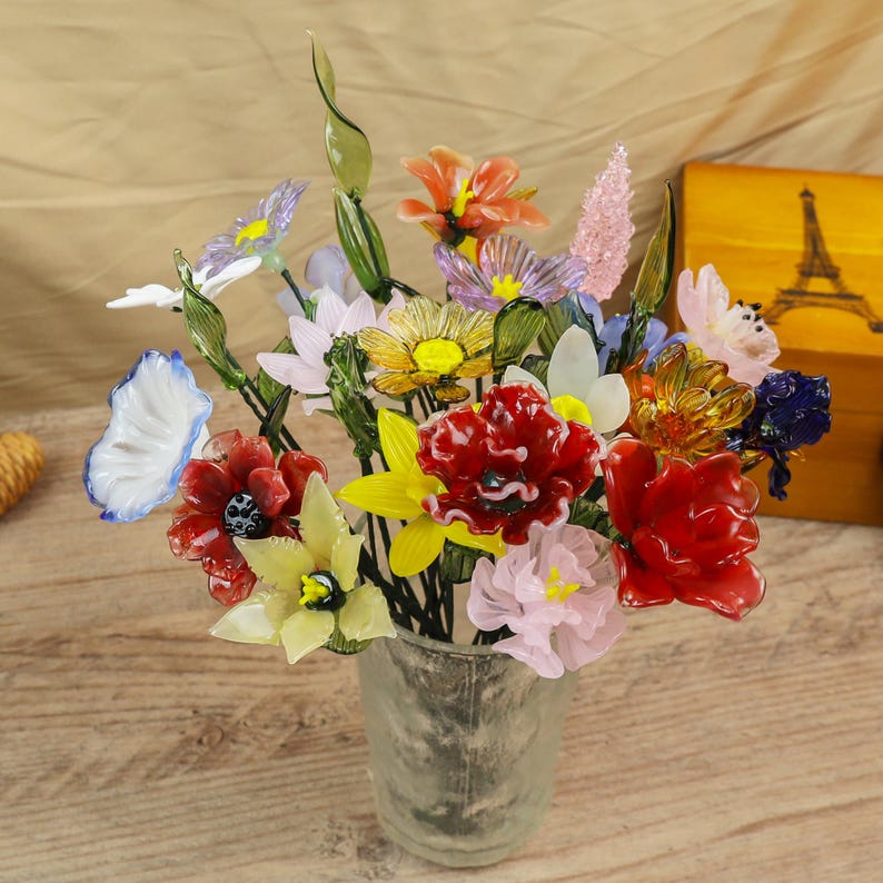 Handmade Unique Glass Bouquet, Birthday Gift