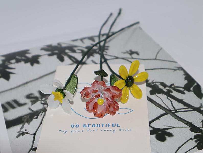 Glass Birth Month Flower,Birth Flower Set