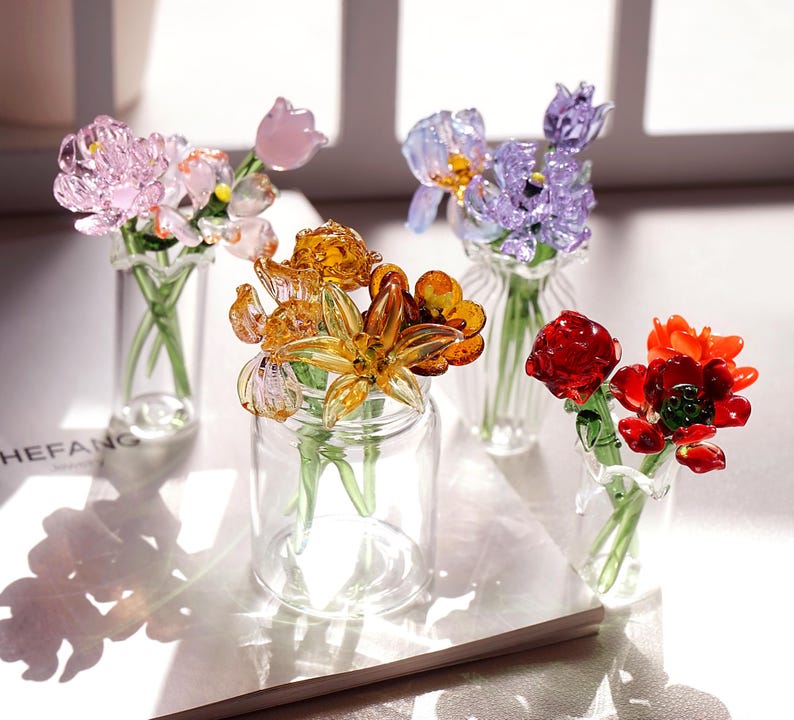 Glass Flowers, Glass Birth Month Flowers