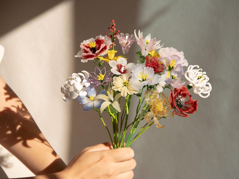 Hand Blown Glass Birth Flower: Fine Art Glass Floral Stem