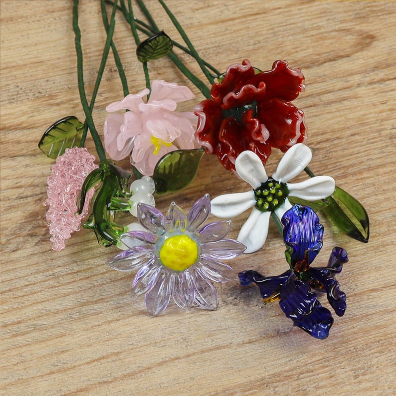 Handmade Unique Glass Bouquet, Birthday Gift