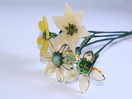 Glass Birth Month Flower,Birth Flower Set