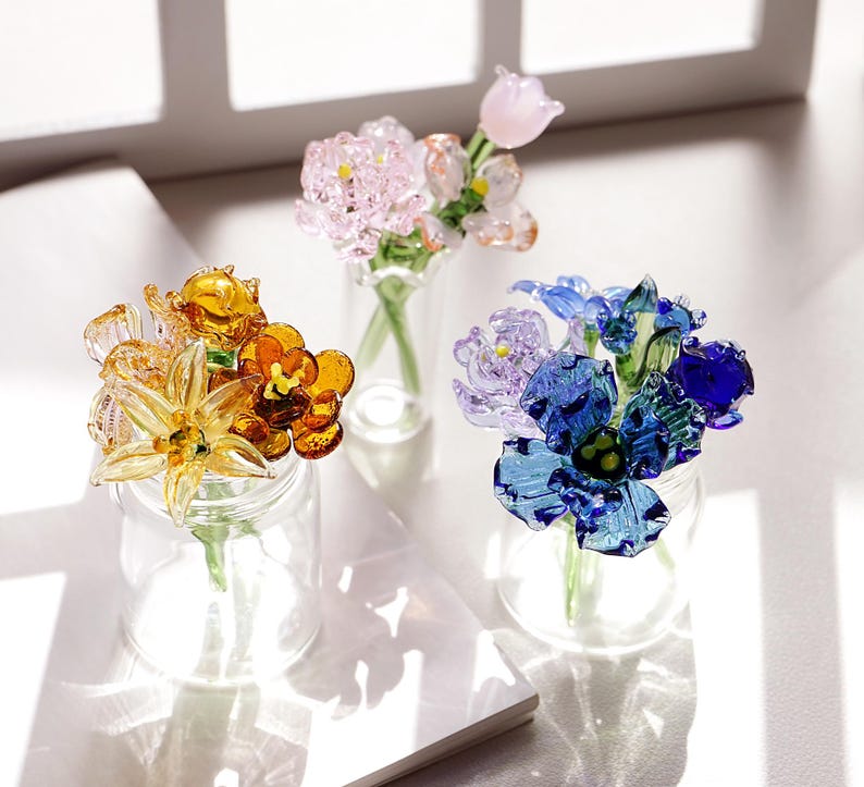 Glass Flowers, Glass Birth Month Flowers