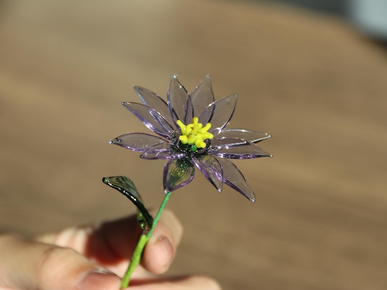 Hand Blown Glass Birth Flower: Fine Art Glass Floral Stem