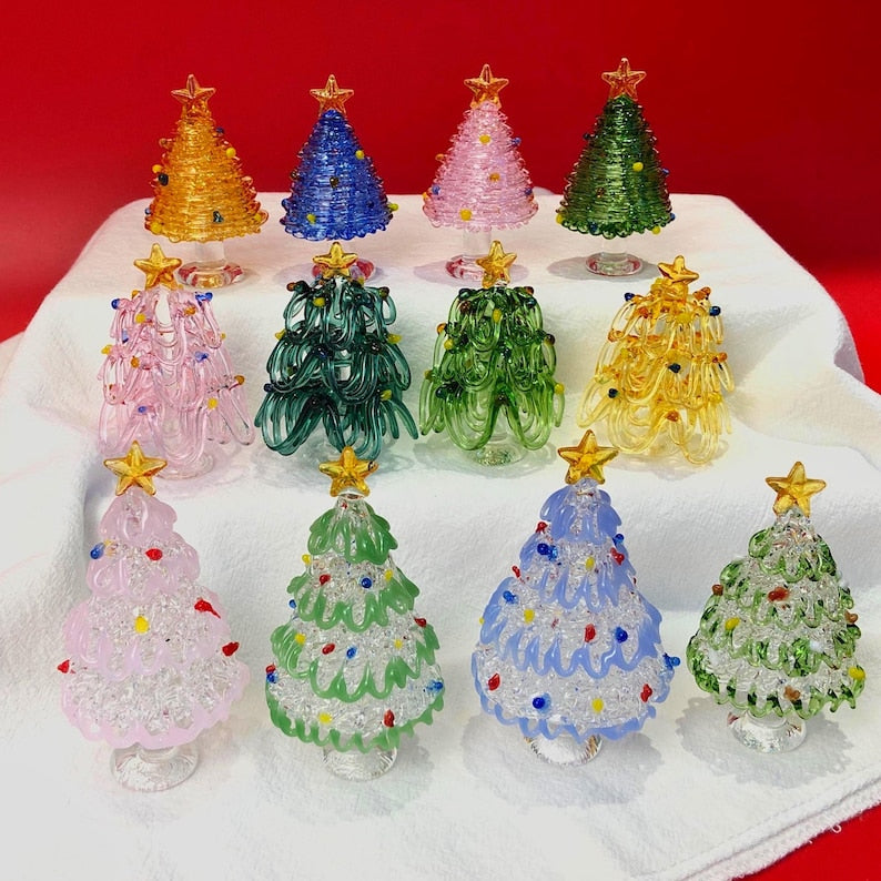 36 Mini Glass Christmas Trees