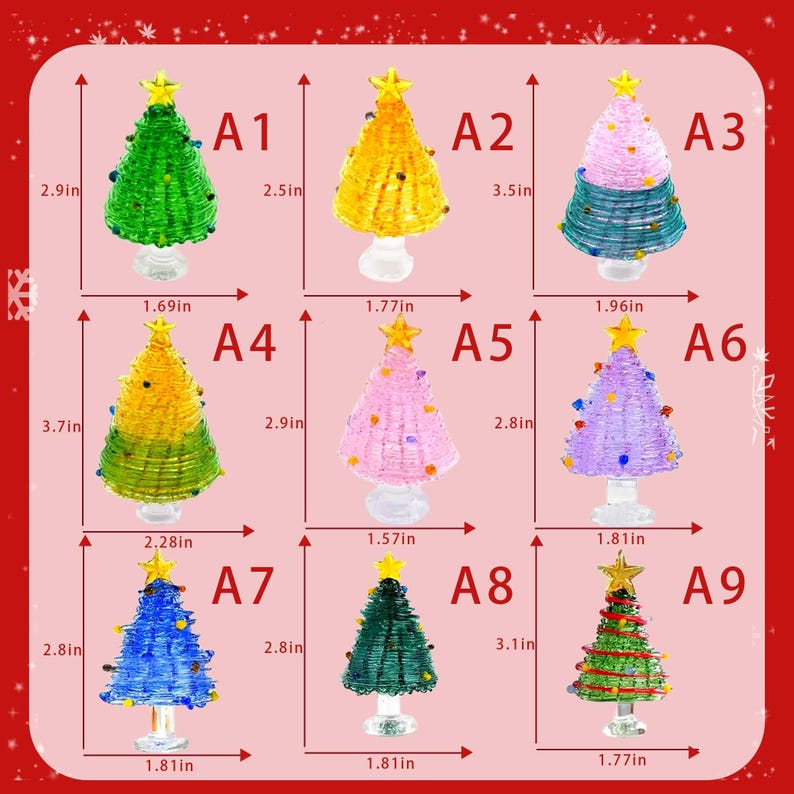 36 Mini Glass Christmas Trees