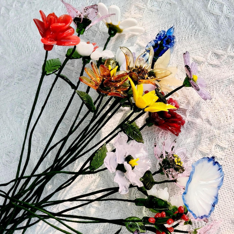 Glass Birth Month Flower Gift