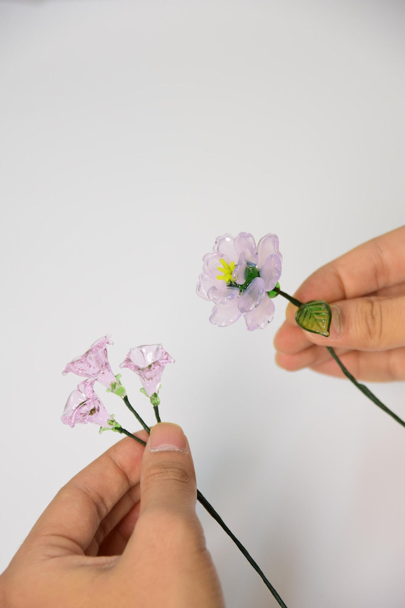 Glass Birth Month Flower Set