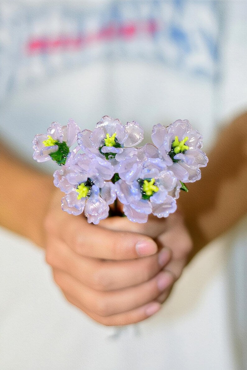 Glass Birth Month Flower Set