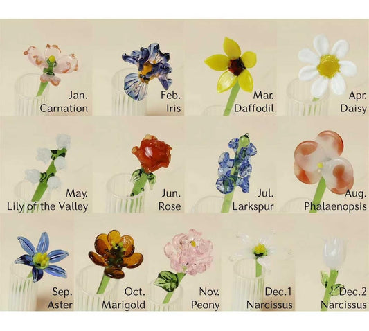 Mini Glass Birth Month Flower