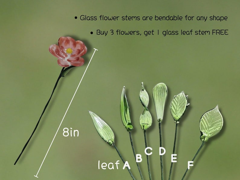Birth Month Flower Gift Handblown Glass Flower Bouquet