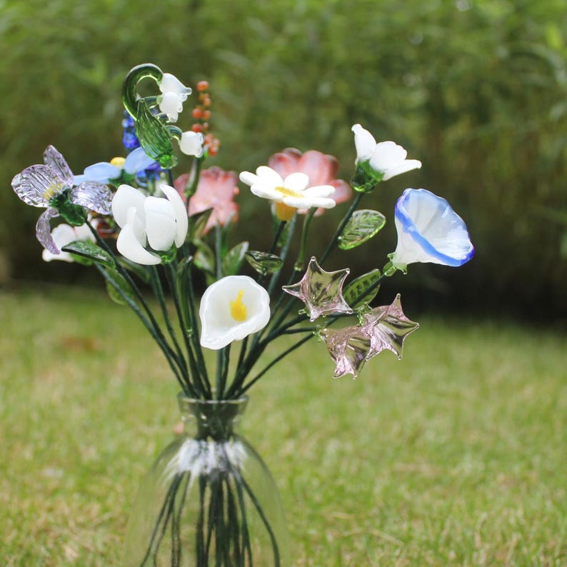 Glass Birth Month Flower: Hand Blown Bouquet Gift