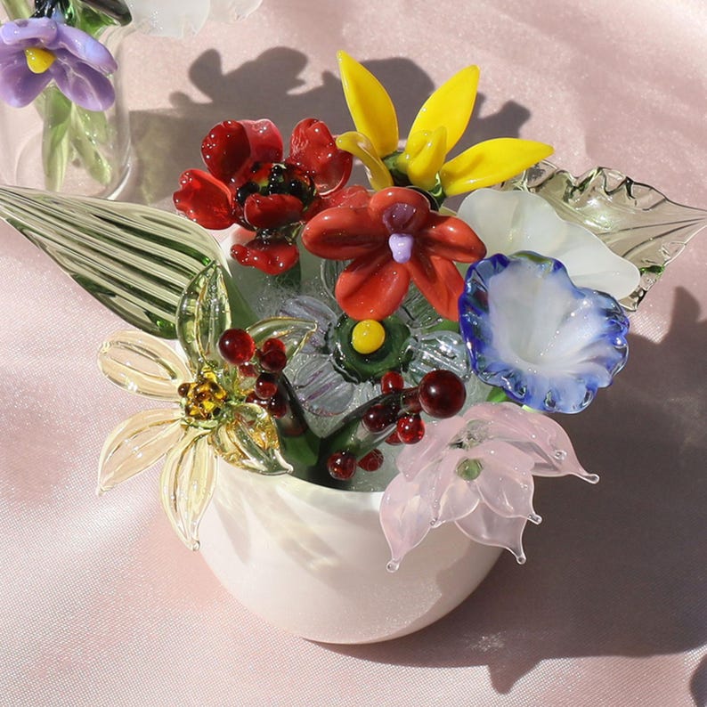 Handmade Glass Flower Bouquet