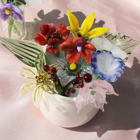 Handmade Glass Flower Bouquet