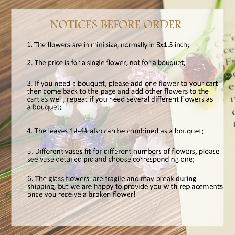 Handmade Glass Birth Month Flower: Miniature Floral Figurine