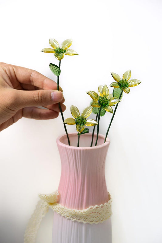 Glass Birth Month Flower Set