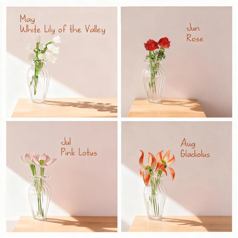 Tiny Glass Birth Month Flower