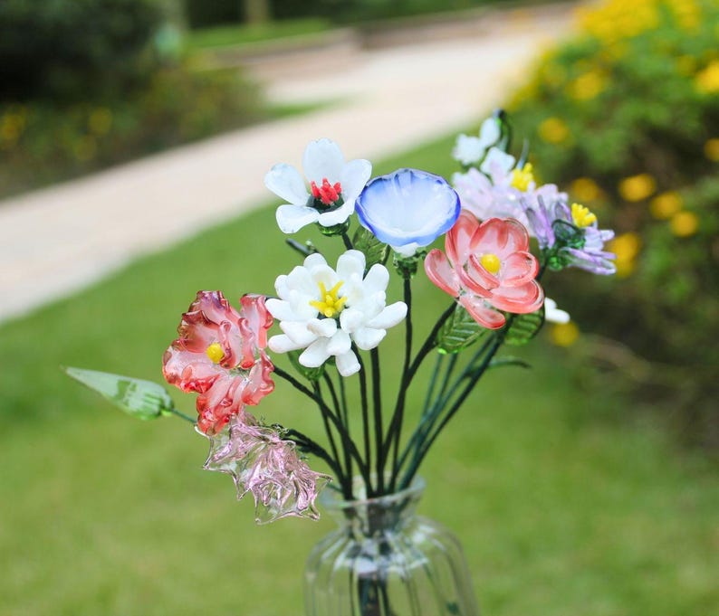Glass Birth Month Flower: Hand Blown Bouquet Gift